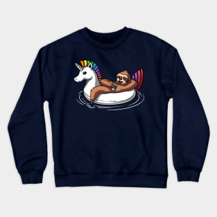 Sloth Riding Unicorn Float Crewneck Sweatshirt